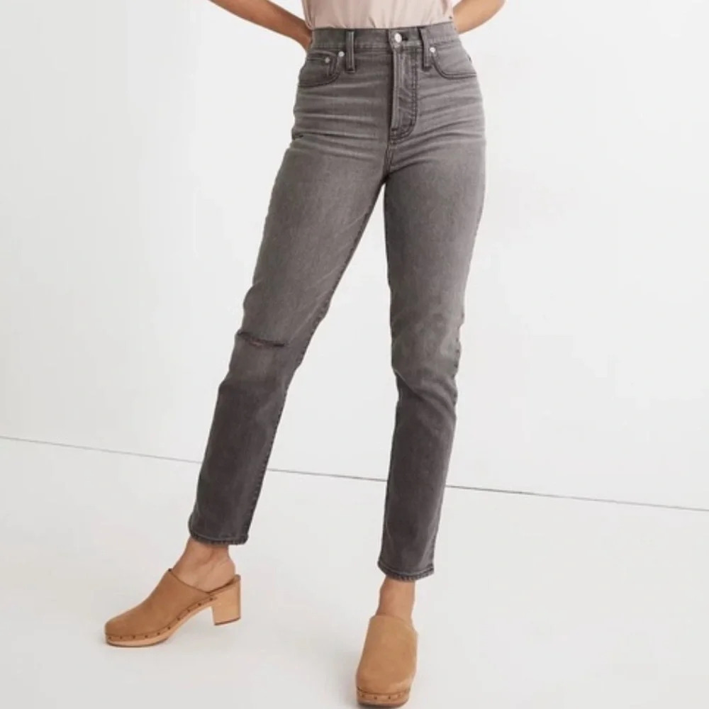 Madewell women’s The Perfect Vintage Jean denim  distressed gray size 31 New